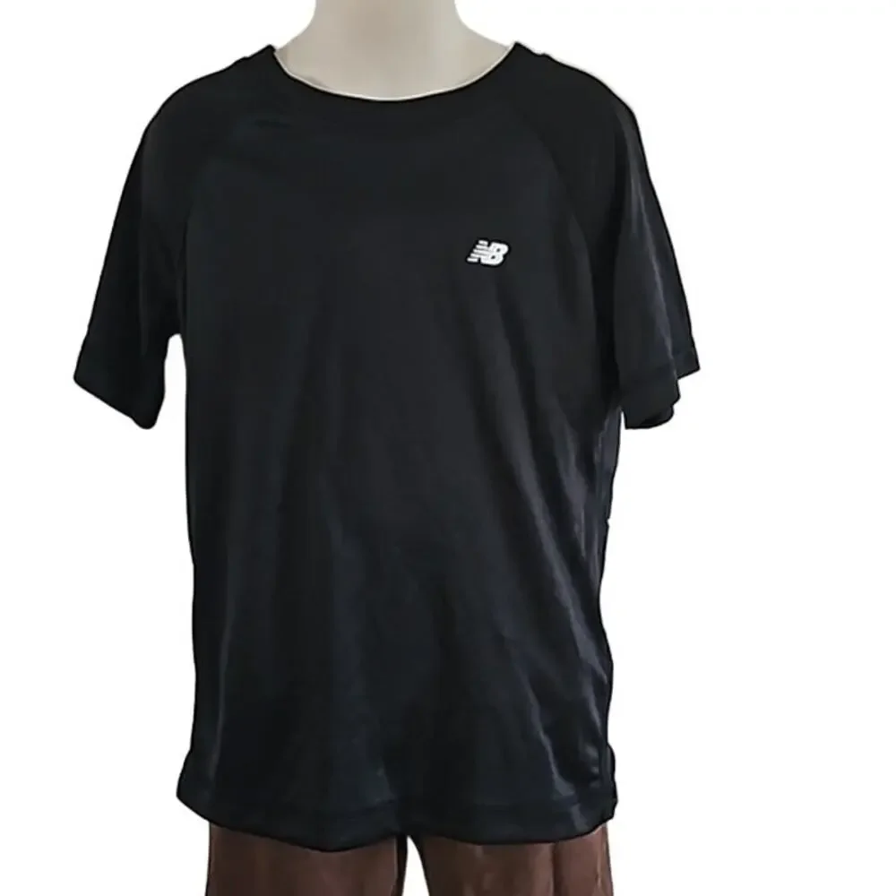 New Balance Boys Black Short Sleeve Performance Tee Shirt - Size 5/6 NWOT